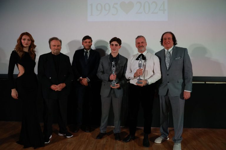 ACTOR ANDREA ARRU AND ITALIAN DISTRIBUTOR ROBERTO PROIA (EAGLE PICTURES) RECEIVED 2024 “CAPRI AWARDS” FOR THE MOVIE “THE BOY WITH PINK TROUSERS”