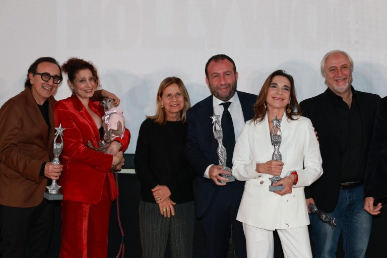 GIOVANNI ESPOSITO, SUSY DEL GIUDICE AND LINA SASTRI WITH PRODUCER ANDREA CANNAVALE RECEIVED 2024 “CAPRI AWARDS”